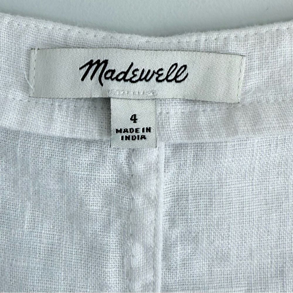 Madewell Scoopneck Crop Tank in 100% Linen Eyelet White 4 Sleeveless Boho NP015 - Picture 9 of 14